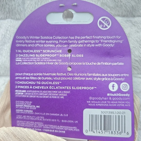 🍒 5/$20 new Goody Ouchless Scrunchie and Embellished Bobby Pin Set - Picture 8 of 8